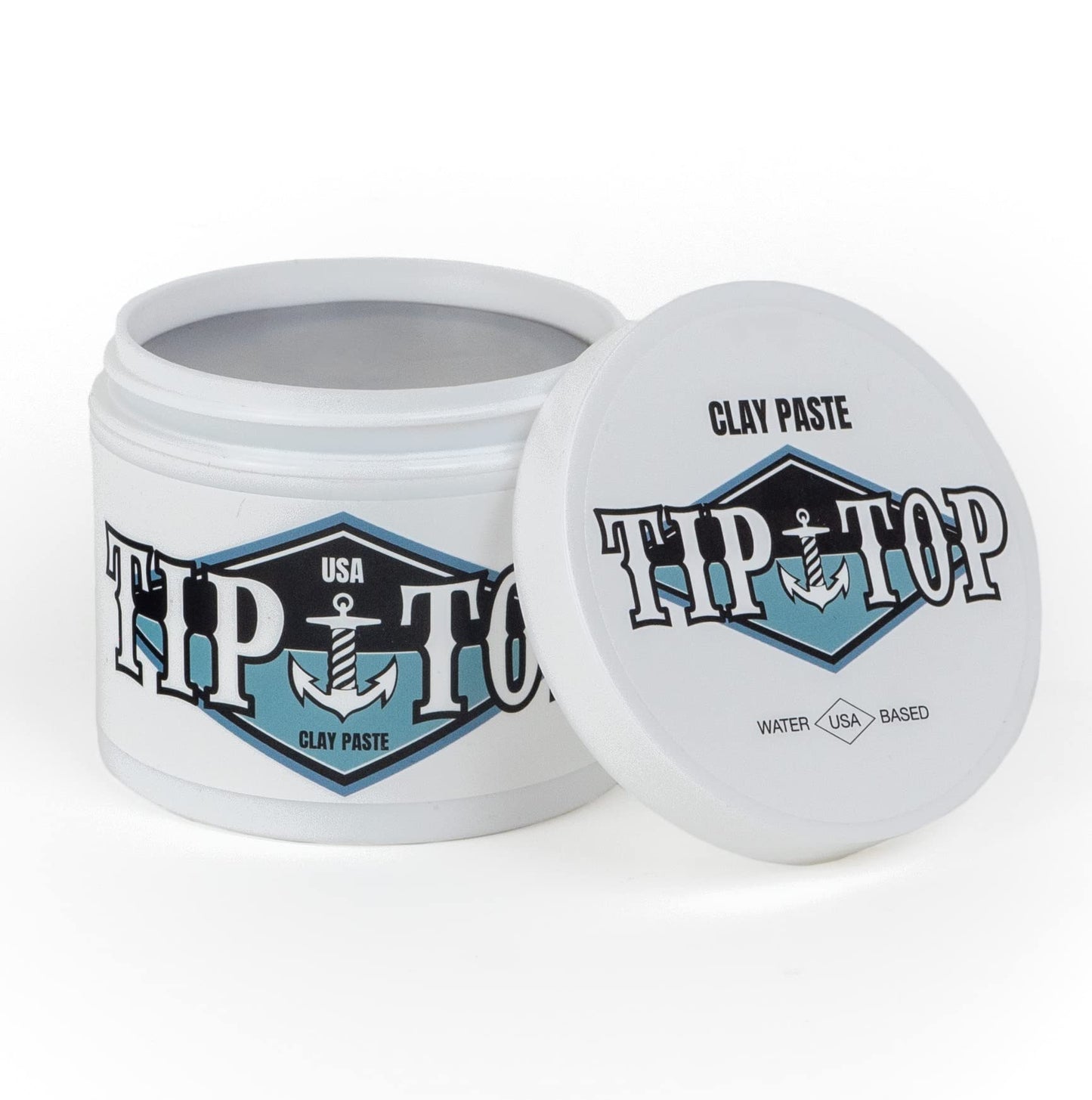Tip Top Ocean Breeze Clay Paste - Volumizing Medium Hold, Natural Finish - Water Based Clay Pomade, Create Thicker Fuller Hair 4.25oz