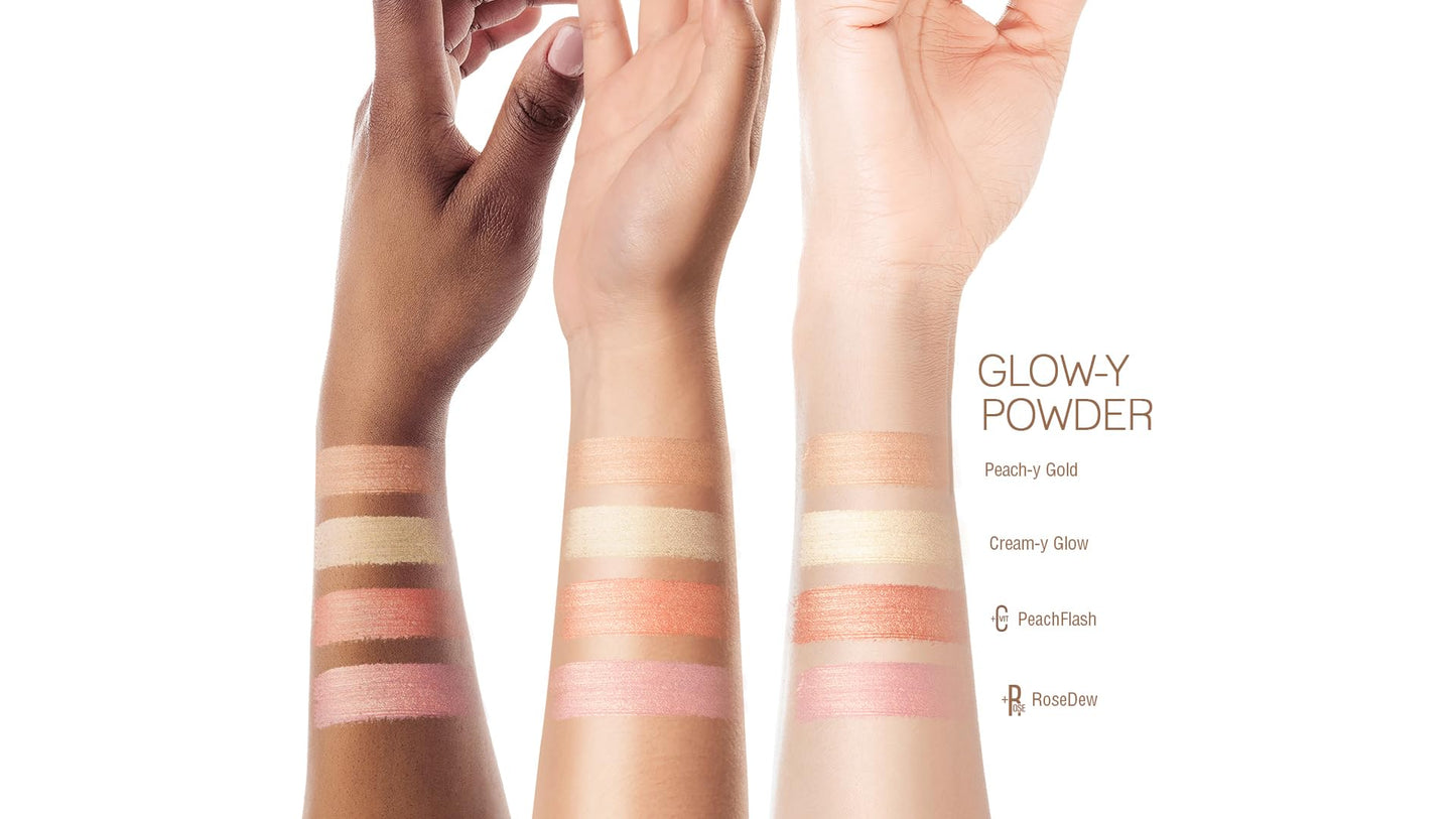 Pixi Glow-y Powder | Radiant Blush & Highlighter Duo | Silky, Light-Reflecting Radiance Powder | Adds Sheer Color & Glow | Peach-y Glow | 0.36