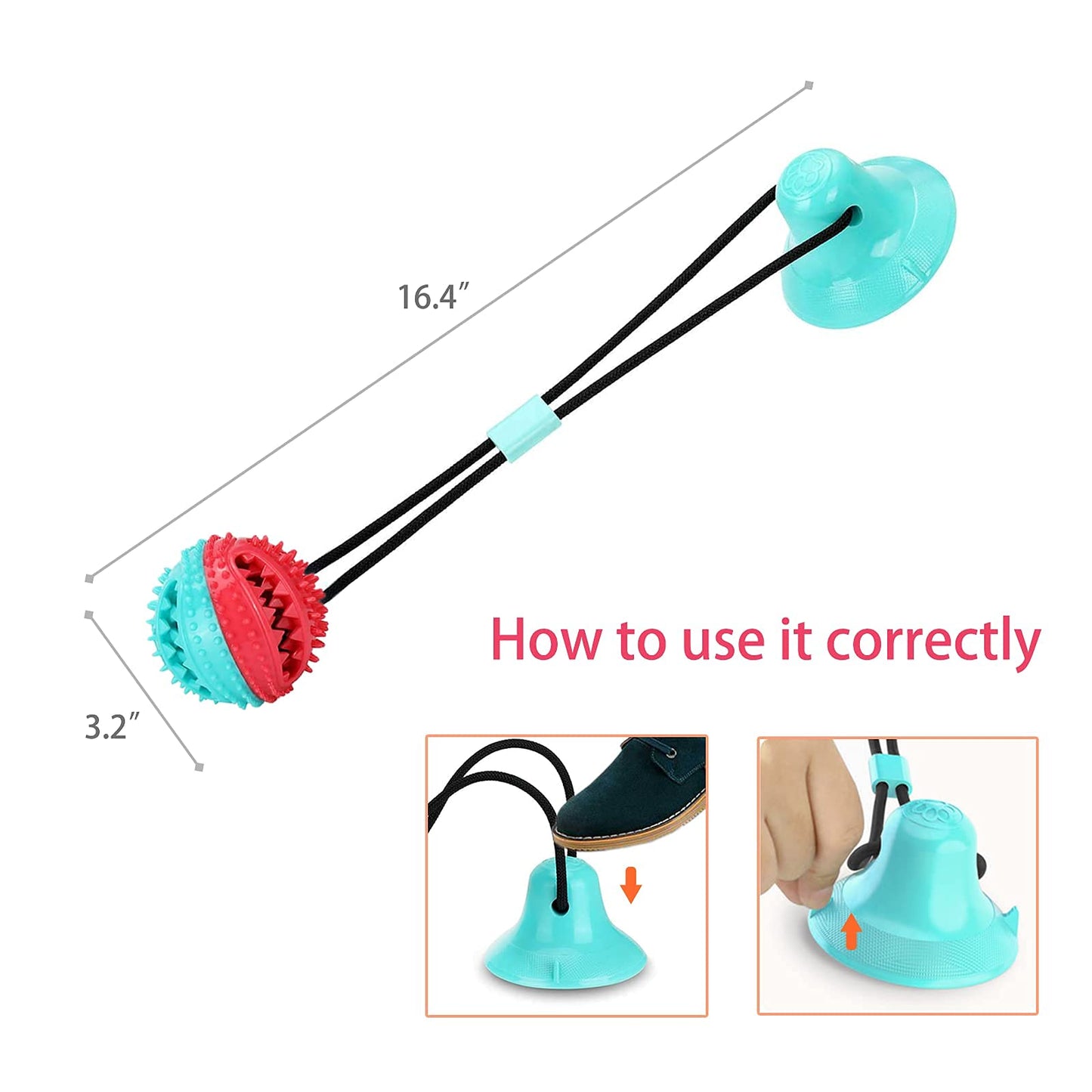 Askhald Dog Chew Toys for Aggressive Chewers – Puppy Training Rope, Teething & Boredom Relief, Puzzle Treat Dispensing Ball Toy (Blue)
