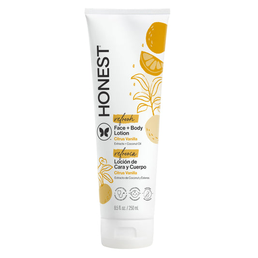 The Honest Company Hydrating Face and Body Lotion, Fast Absorbing, Naturally Derived Hypoallergenic, Citrus Vanilla Refresh, 8.5 fl oz Beauty & Personal Care The Honest Company