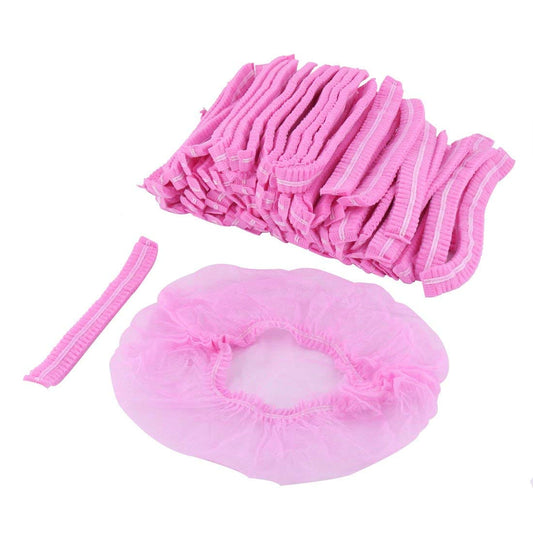 1 Pack (100pcs) Disposable Non Woven Makeup Spa Shower Cover Caps Hairnet Microblading Hair Caps Hot Pink Beauty and Personal Care BeautyU&Me