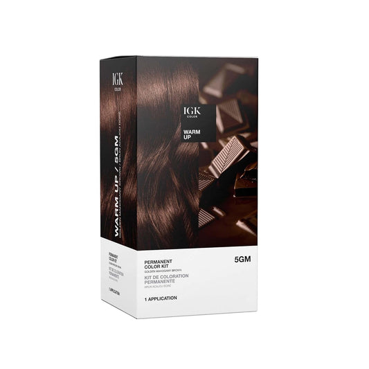 IGK Permanent Hair Dye Color Kit | 5GM Warm Up - Golden Mahogany Brown | 100% Gray Color Coverage + Strengthen + Shine | Ammonia Free Beauty & Personal Care IGK
