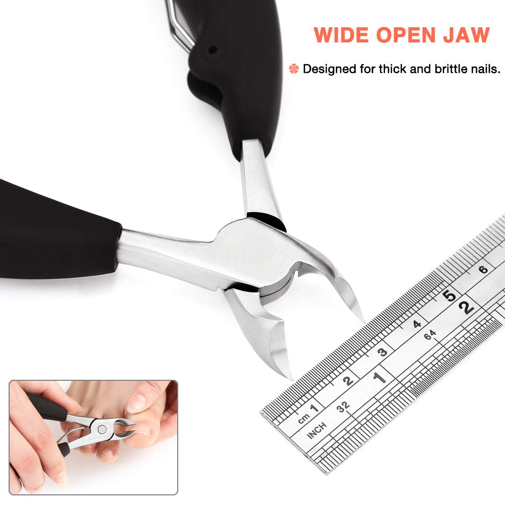 BEZOX Thick Toenail Clippers for Seniors - Large Toe Nail Clippers for Thick Nails, Precision Comfort Grip Long Handle Fingernail Clippers, Effortless
