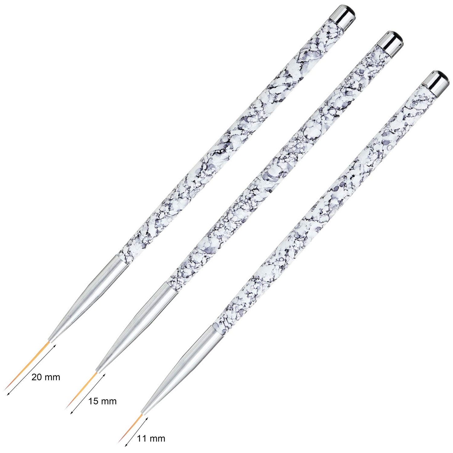 Tbestmax Professional Fine Nail Art Liner Brush UV Gel Painting Acrylic Nail Brushes Striping Brushes for Short Strokes, Details, Blending, Elongated