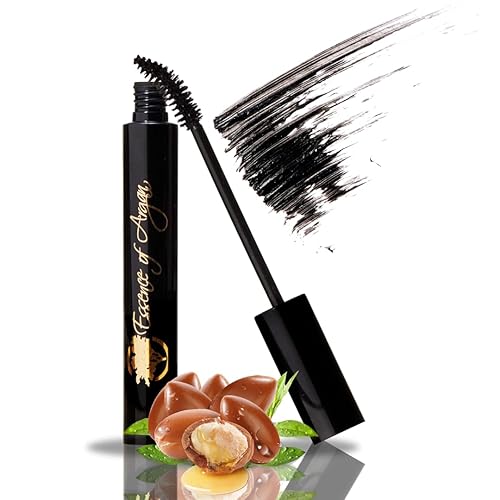 Essence of Argan Lash Conditioner Mascara with 100% Pure Organic ECOCert Argan Oil - Waterproof Black Mascara with Beeswax and Candelilla for More