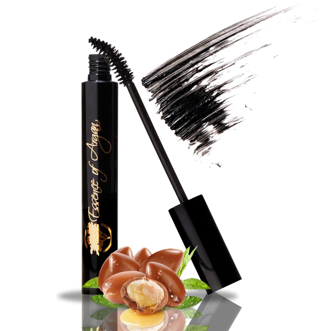 Essence of Argan Lash Conditioner Mascara with 100% Pure Organic ECOCert Argan Oil - Waterproof Black Mascara with Beeswax and Candelilla for More