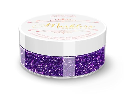 MARBLERS Twinkle Face & Body Glitter [Amethyst] 0.18oz (5g) | Fine | Non-Toxic | Vegan | Cruelty-Free | Festival, Rave & Party Makeup | Eye, Hair