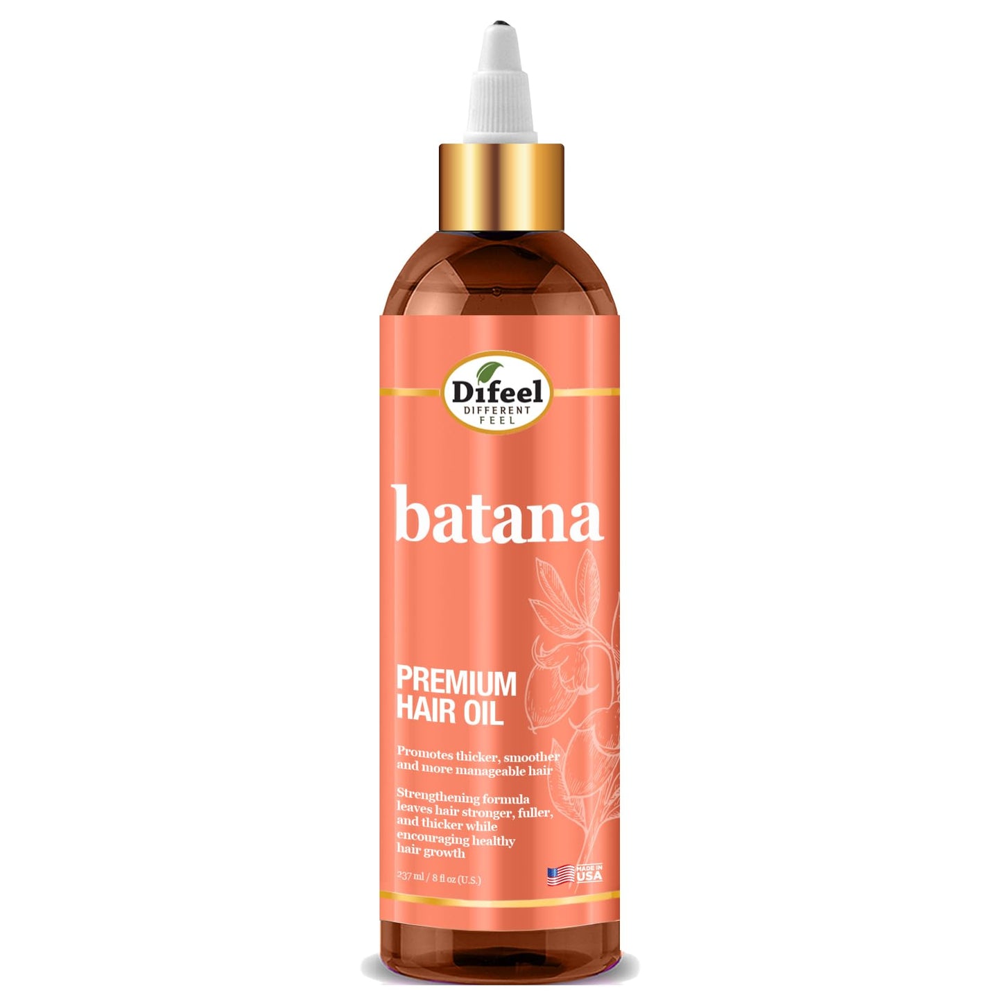 Difeel Batana Premium Hair Oil 8 Ounces - Batana Hair Oil, Nourishing Batana Hair Growth Oil