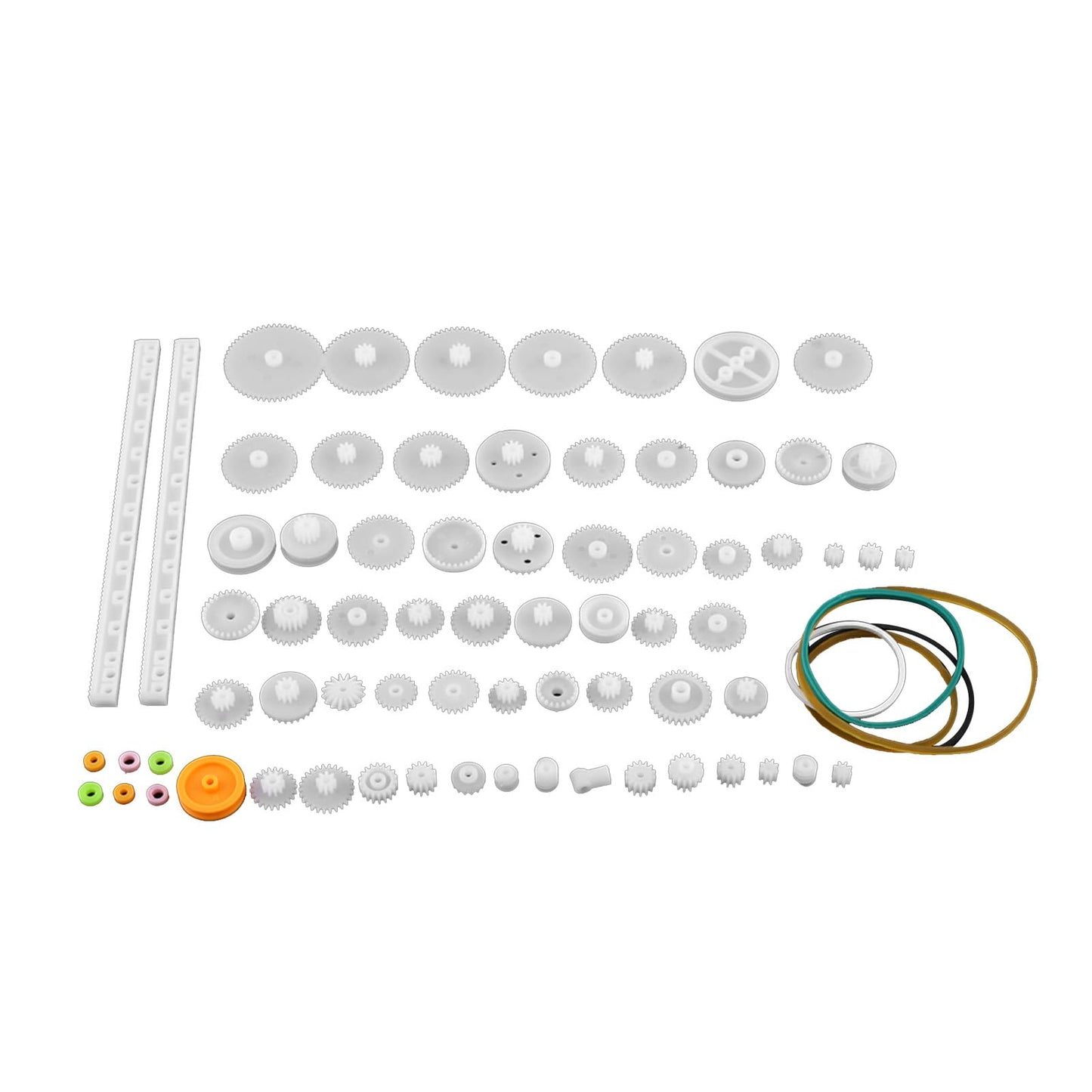Hilitand 75-in-1 Plastic Gears & Pulley Belt Worm Kits – DIY Gear Set for Robot, Motor, Car & Toy Parts