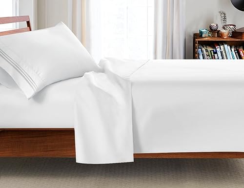 Clara Clark College Dorm Room 3Pc Bed Sheet Set, Twin-Extra Long Size 39"x 80" - Hypoallergenic Brushed Microfiber Sheets