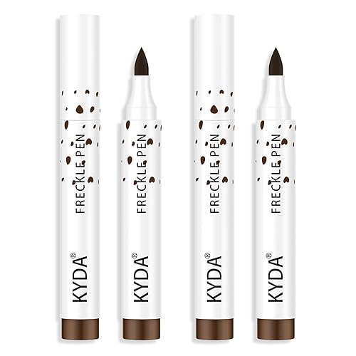 KYDA 2 Pcs Freckle Makeup Pen, Natural Lifelike Freckle Makeup Magic Color, Waterproof Longlasting Soft Dot Sopt Pen, for Natural Effortless