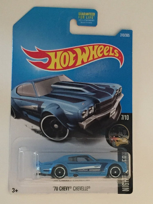 Hot Wheels 2017 Nightburnerz '70 Chevy Chevelle 310/365, Blue