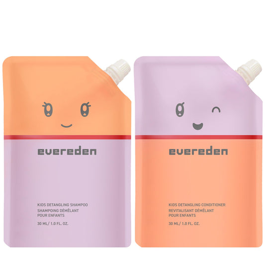 Evereden Kids Mini Haircare Set: Travel Size Hair Detangling Shampoo 1fl.oz & Conditioner 1fl.oz for Children Ages 3+, Plant Protein Peptides & Argan Beauty & Personal Care Evereden