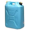 Scepter Water Can with Easy-Pour Spout for Camping/Emergency/Off-Road, 5 Gallon, Blue