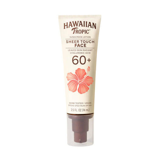 Hawaiian Tropic Sheer Touch Face Sunscreen Lotion SPF 60, 2.5 Fl Oz | Travel Size Sunscreen for Face, Sunblock Lotion, 2.5 Fl Oz Beauty & Personal Care Hawaiian Tropic