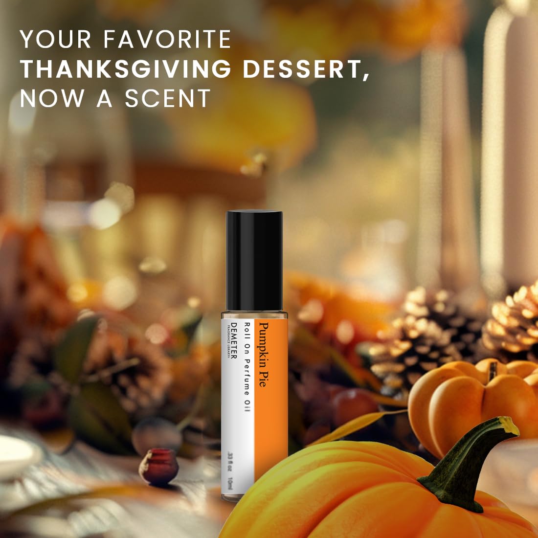 DEMETER Fragrance Library Pumpkin Pie Roll On Perfume Oil, 0.33 Oz, Long-Lasting