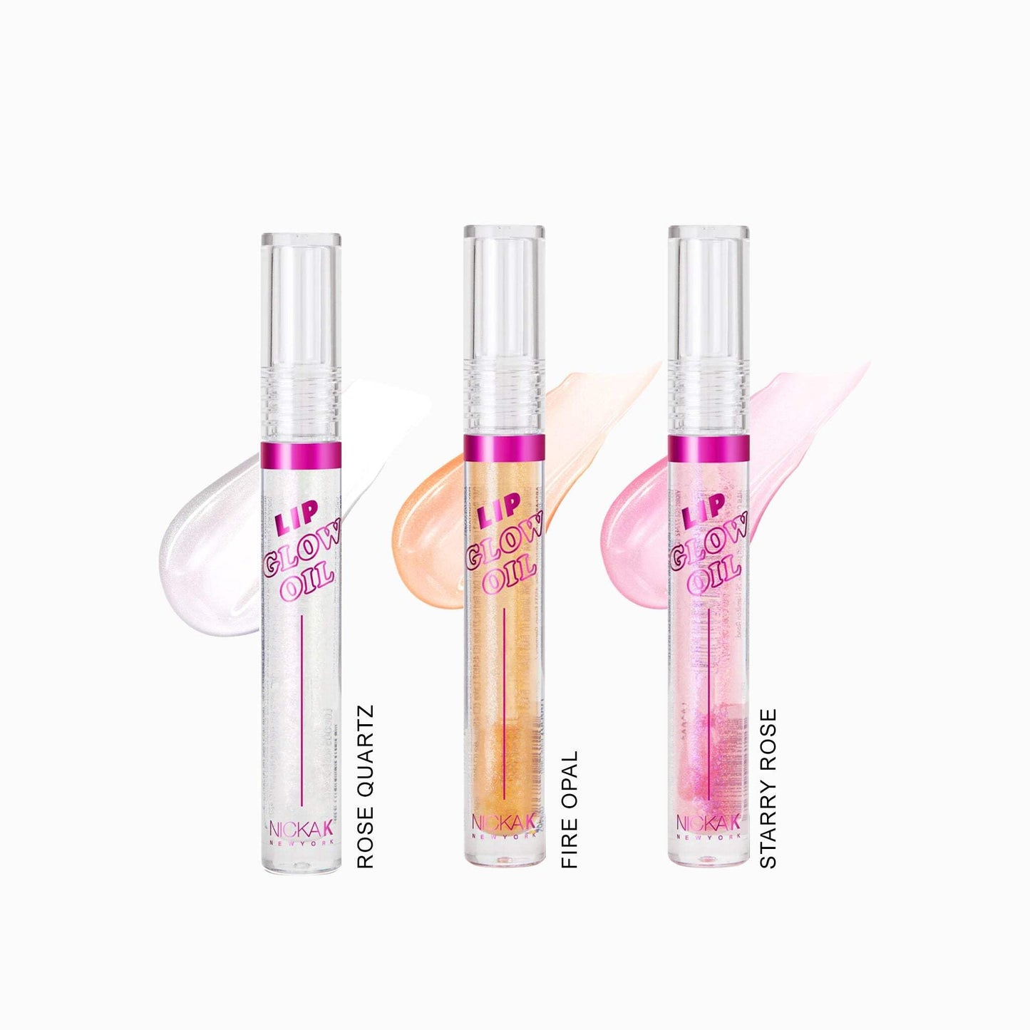 NICKA K NEW YORK Jewel Lip Glow Oil, Glossy Lips, Smooth, Lightweight, Non-Sticky (MLGGO2 Opal)
