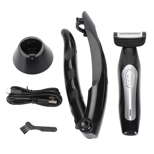 Qudinip Men Back Trimmer, Body Hair Groomer for Men with Removable Curved Handle Wet Dry Use Extreme Reach for Back Chest Face Beauty and Personal Care Qudinip