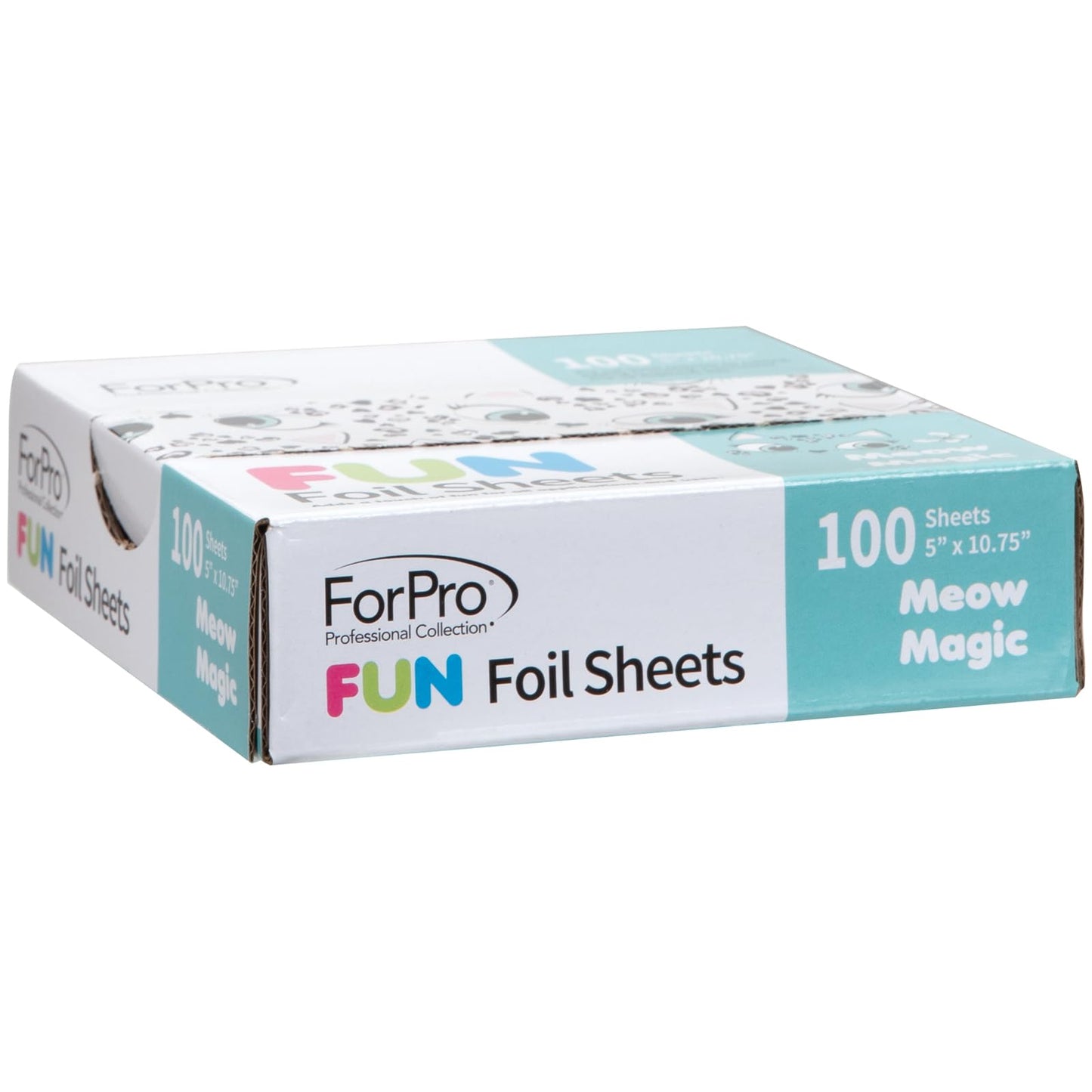 ForPro FUN Meow Magic 5" Foil Sheets, Aluminum Foil, Pop-Up Foil Dispenser, Hair Foils for Color Application and Highlighting Services, Food Safe, 5”