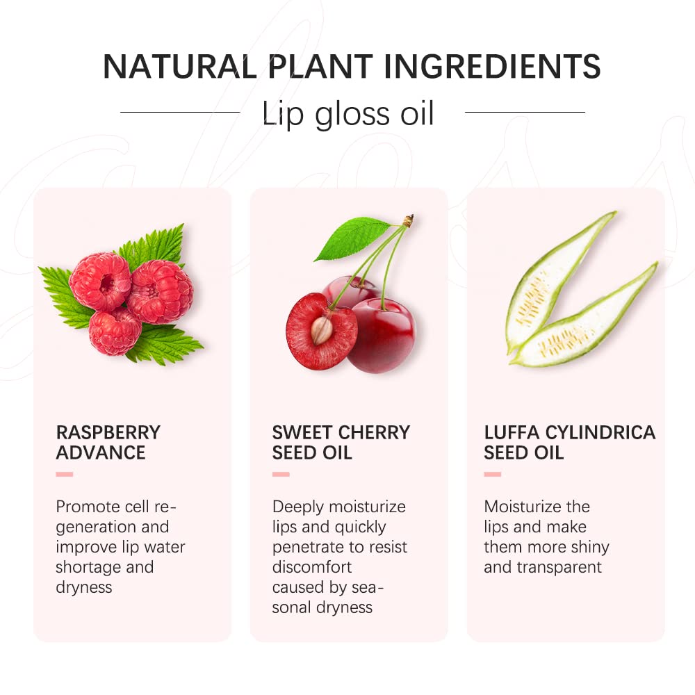 Rmoce Lip Oil, Hydrating Lip Glow Oil, Lip Plumper Gloss, Moisturizing Lip Oil, No-Sticky Transparent Plumping Lip Gloss, Lip Gloss Lip Balm Lip Care