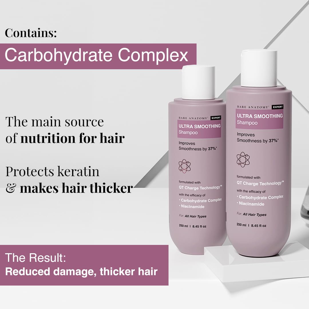Bare Anatomy Ultra Smoothing Hair Shampoo | Restores Smoothing & Texture by 27% | Dry & Frizzy Hair | Paraben & Sulfate Free | For Women & Men | 250ml Beauty and Personal Care Bare Anatomy