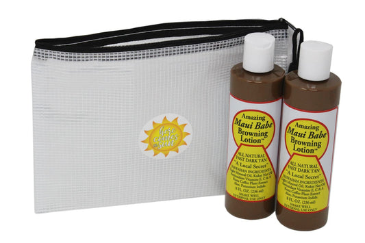 Maui Babe Tanning, Maui Babe Browning Lotion Pack Of 2! Infused With Skin Nourishing Ingredients! All Natural Fast Dark Tan! Promote A Deep, Dark