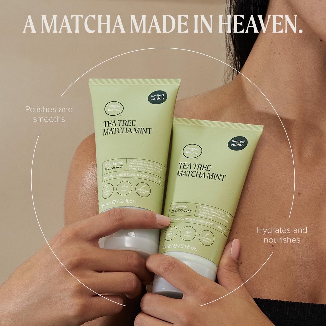 Tea Tree Matcha Mint Body Care Duo, Body Scrub + Body Butter, For All Skin Types, Especially Dry Skin Beauty & Personal Care Tea Tree