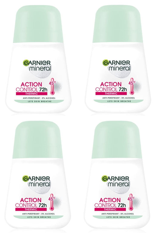 (Pack of 4) Garnier Mineral Action Control Thermic Anti-perspirant Roll On for Women 4x50ml Beauty and Personal Care Garnier