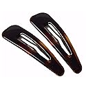 Parcelona French Clic Clac 3 1/4" Tortoise Shell Brown Celluloid No Slip Grip Snap Hair Clips for Women