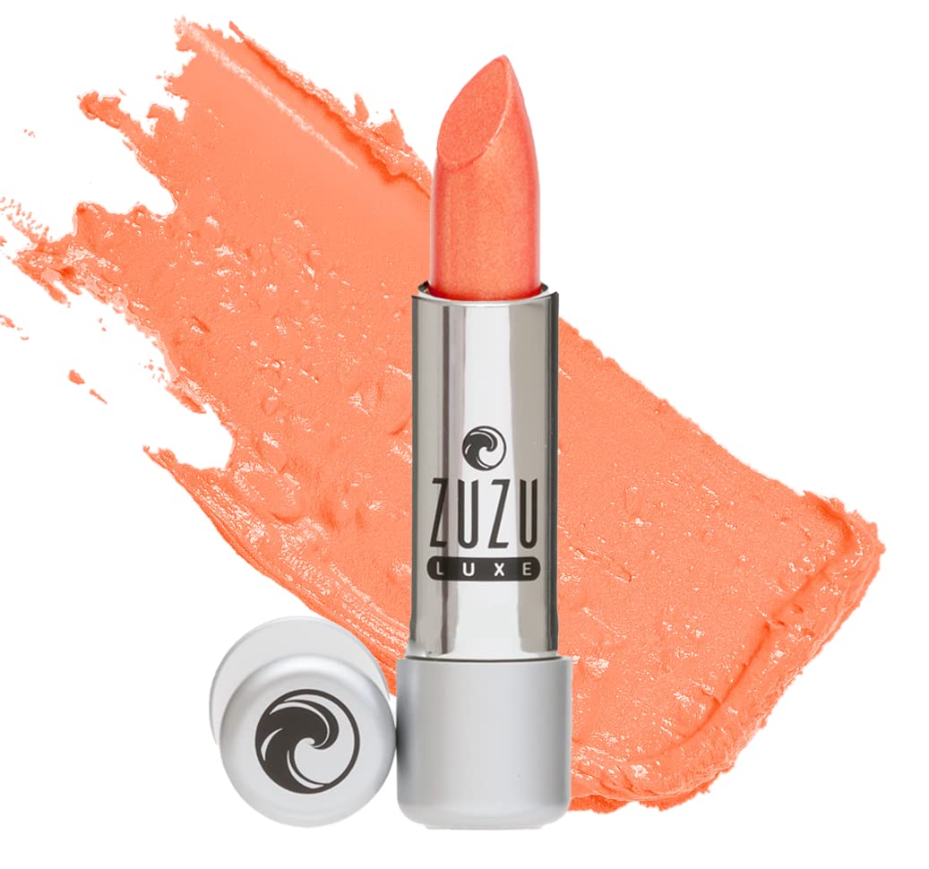 Zuzu Luxe Lip Color Lipstick (Sazerac - Pinkish Peach/Warm Pearl), Natural Ultra-Hydrating Lipstick, Paraben Free, Vegan, Gluten-free, Cruelty-free