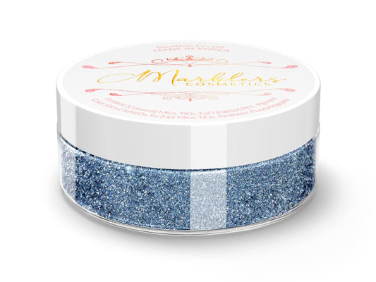 MARBLERS Chunky Natural Mica Powder [Blue Jay Pearl] 0.11oz (3g) | Highly Pigmented | Non-Toxic, Vegan, Cruelty-Free | Eyeshadow, Body Butter, Nail