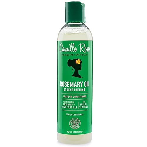 Camille Rose Leave-in Conditioner, Rosemary Oil - Deep Conditioning for Hair Strengthening, Detangling, Dry Scalp Moisturizer, 8 Oz