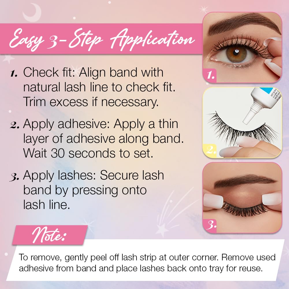 Ardell Winks 111 Lash Kit, Includes False Lashes, 144 Jewels, Lash Adhesive, Picker Tool - Complete False Eyelashes Set