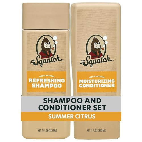 Dr. Squatch Men's Natural Shampoo and Conditioner Set - Sulfate & Paraben Free Natural Shampoo and Conditioner for Men - Scalp Nourishing Formula