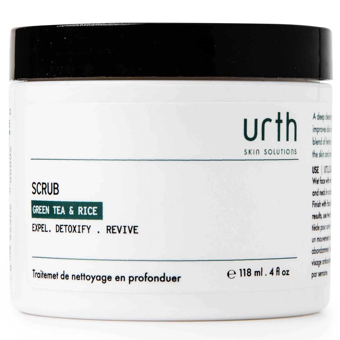 Urth Men's Exfoliating Face Scrub with Green Tea & Rice (4 oz), Deep Cleansing, Minimizes Blackheads, Smooths Skin, Daily Facial Scrub for Sensitive