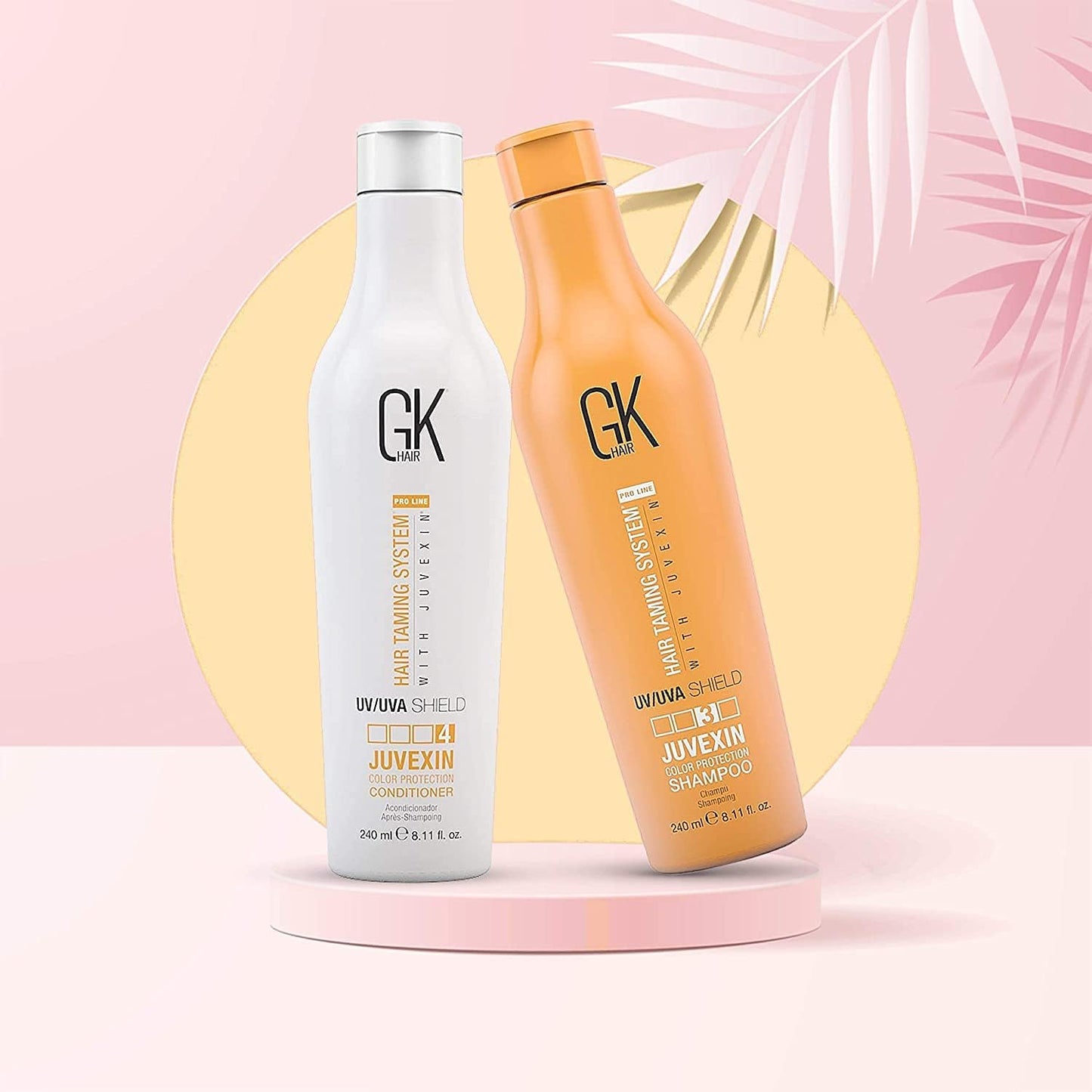 GK Shield Shampoo Conditioner Set (240ml) with Coco The Best and pH+ Shampoo (100ml) - Smoothing Hair Care Kit for Frizz Control Damage Free