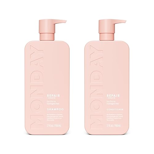 MONDAY HAIRCARE Repair Shampoo and Conditioner Set 798 ML for Dry to Damaged Hair, Made with Keratin, Coconut Oil, Shea Butter and Vitamin E
