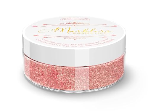 MARBLERS Fine Synthetic Mica Powder [Champagne Pink] 0.11oz (3g) | Highly Pigmented | Non-Toxic, Vegan, Cruelty-Free | Lip Gloss, Lipstick, Bath Bomb