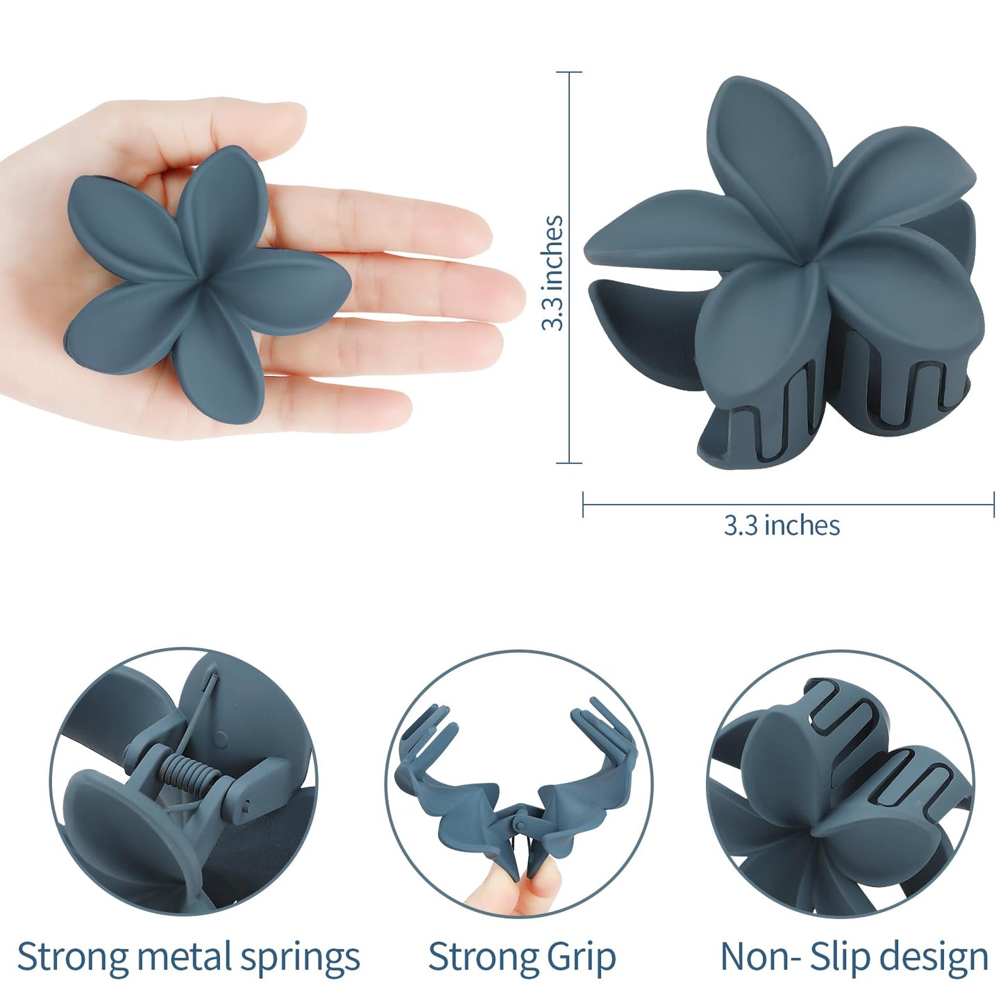 Sisiaipu Hair Clip, 6 Pcs Large Plumeria Flower Claw Clips for Thick Medium Hair - Blue Brown Beach Hair Accessories for Women and Girls Beauty and Personal Care Sisiaipu
