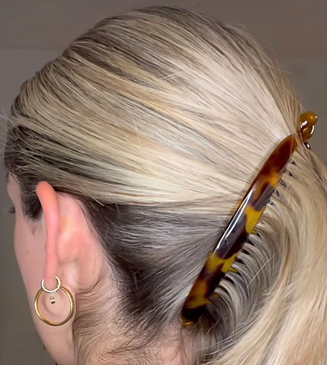 Camila Paris CP1578 2 Pack French Large Banana Clip Hair Comb Classic Girls Updo Flexible Ponytail Holder Interlocking Styling Clips for Women Made
