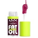 NYX PROFESSIONAL MAKEUP Fat Oil Lip Drip, Moisturizing Lip Oil Gloss, Vegan Tinted Formula, Up to 12 HR Hydration - That's Chic (Deep Berry)
