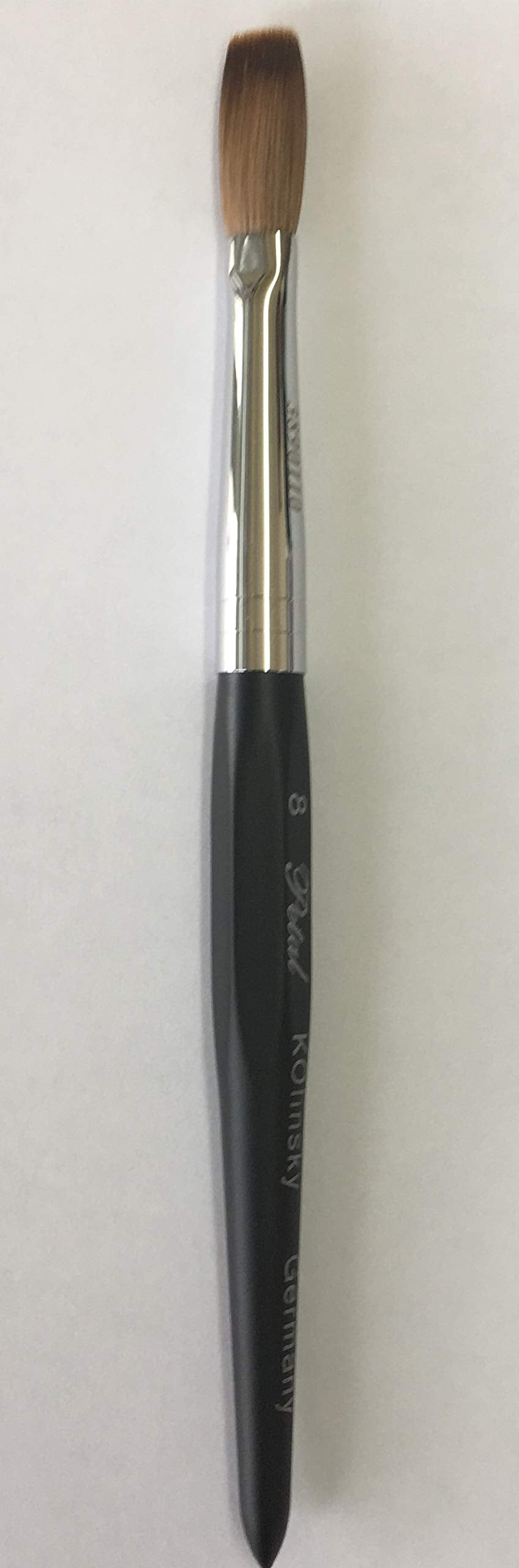 Six Angles CRIMPED 100% Kolinsky Acrylic Nail Brush Black Handle (Crimped 8) Beauty & Personal Care Six Angles
