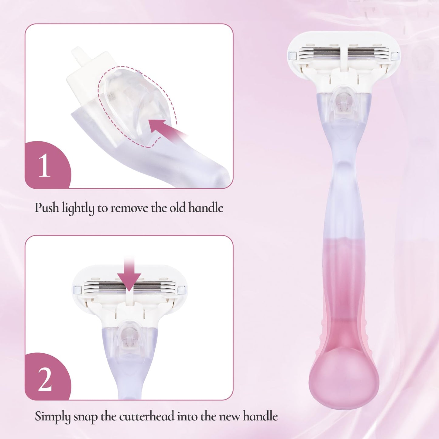 Replacement Handle Compatible with Gillette Venus, Comfort Glide Razor Handle Non-slip Ergonomic Handles for Women (Pink) Beauty and Personal Care VANEST