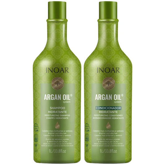 Inoar Argan Oil Shampoo & Conditioner Set - Hydrating, Moisturizing, Nourishing, Shine for Dry Damaged Hair - Repair, Hydration & Strengthen Beauty & Personal Care INOAR