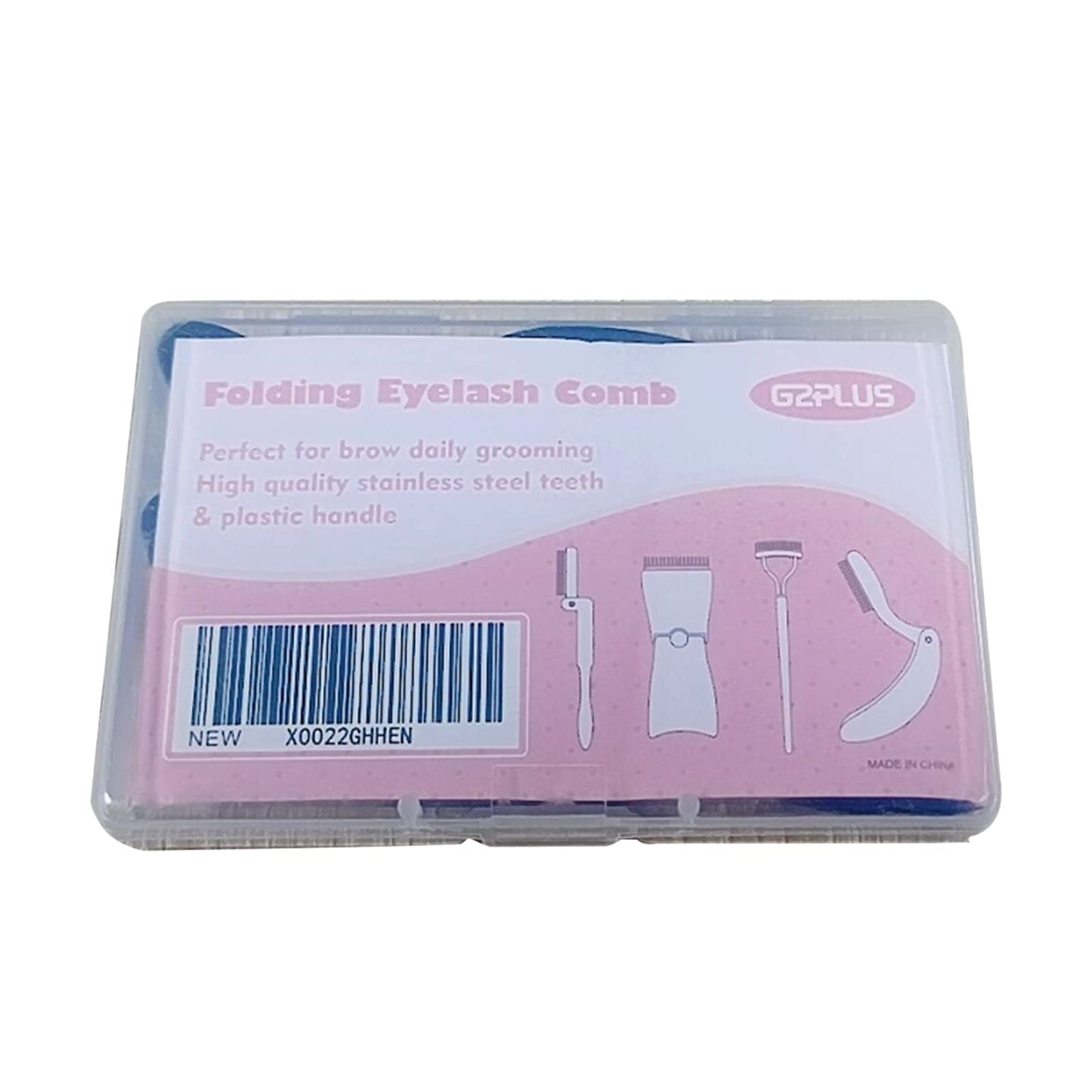 G2PLUS 4PCS Folding Eyelash Comb, Eyebrow Comb Metal Teeth, Eyelash Separator Comb, Eyelash Brush and Comb, Professional Tool for Define Lash & Brow