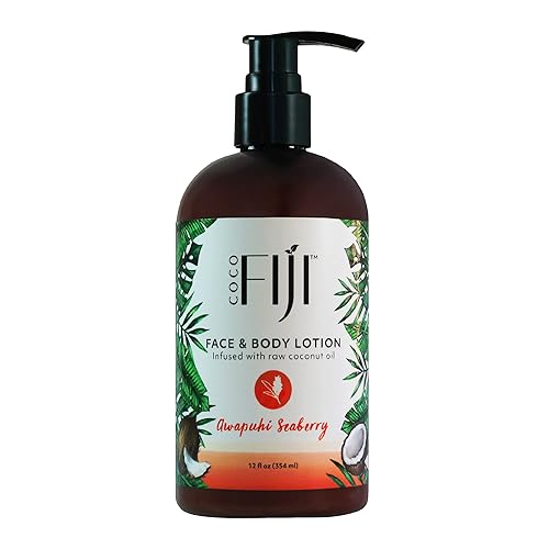 Coco Fiji Face & Body Lotion Infused With Coconut Oil | Lotion for Dry Skin | Moisturizer Face Cream & Massage Lotion for Women & Men | Awapuhi