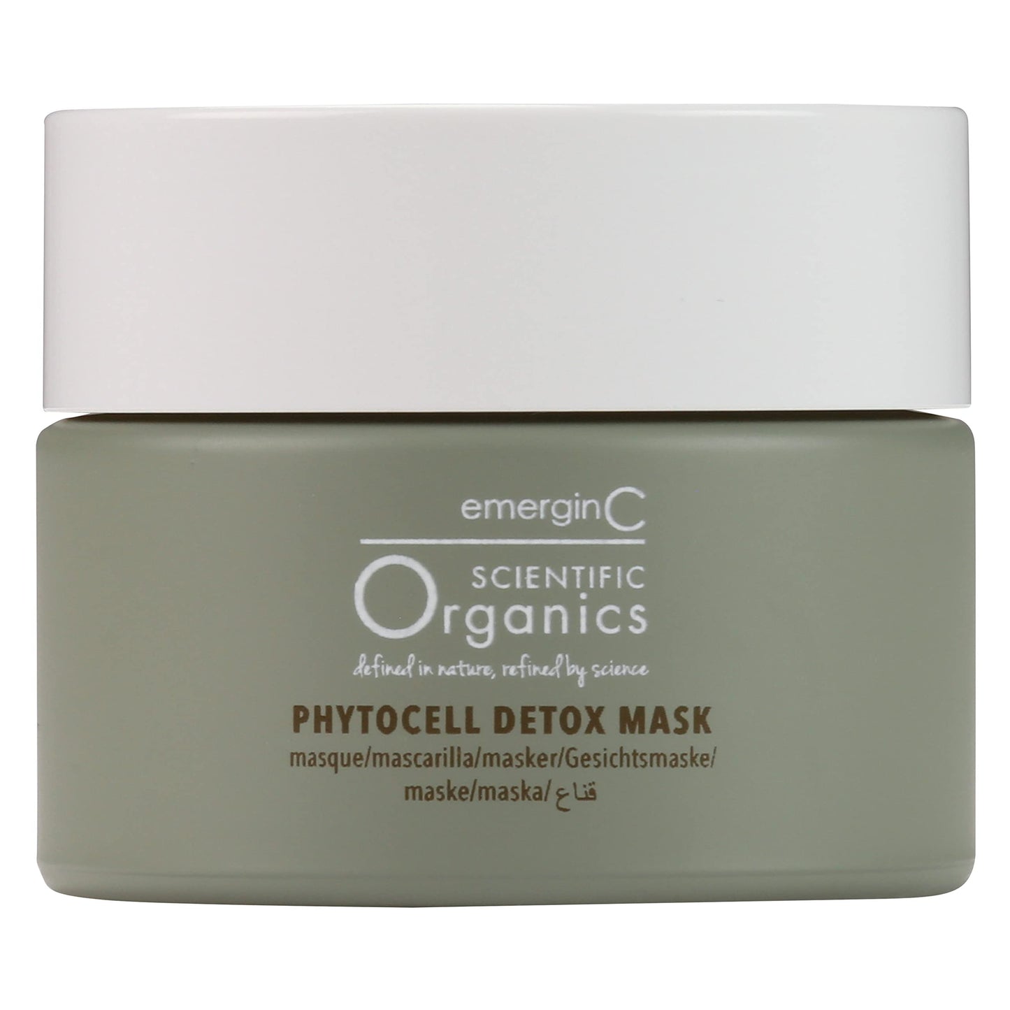 emergin C Scientific Organics Phytocell Detox Mask - Hydrating Facial Mask with French Green Clay, Seaweed + Plant Stem Cells - Draws Out Impurities +