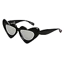 Betsey Johnson Women's Glam & Grace Heart Sunglasses, BLACK, 51 mm