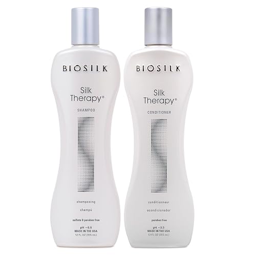 BioSilk Silk Therapy Duo Set, Shampoo & Conditioner for Gentle Cleansing, Moisturizing & Shiny Hair, Smooth, Replenished Hair, Sulfate-Free