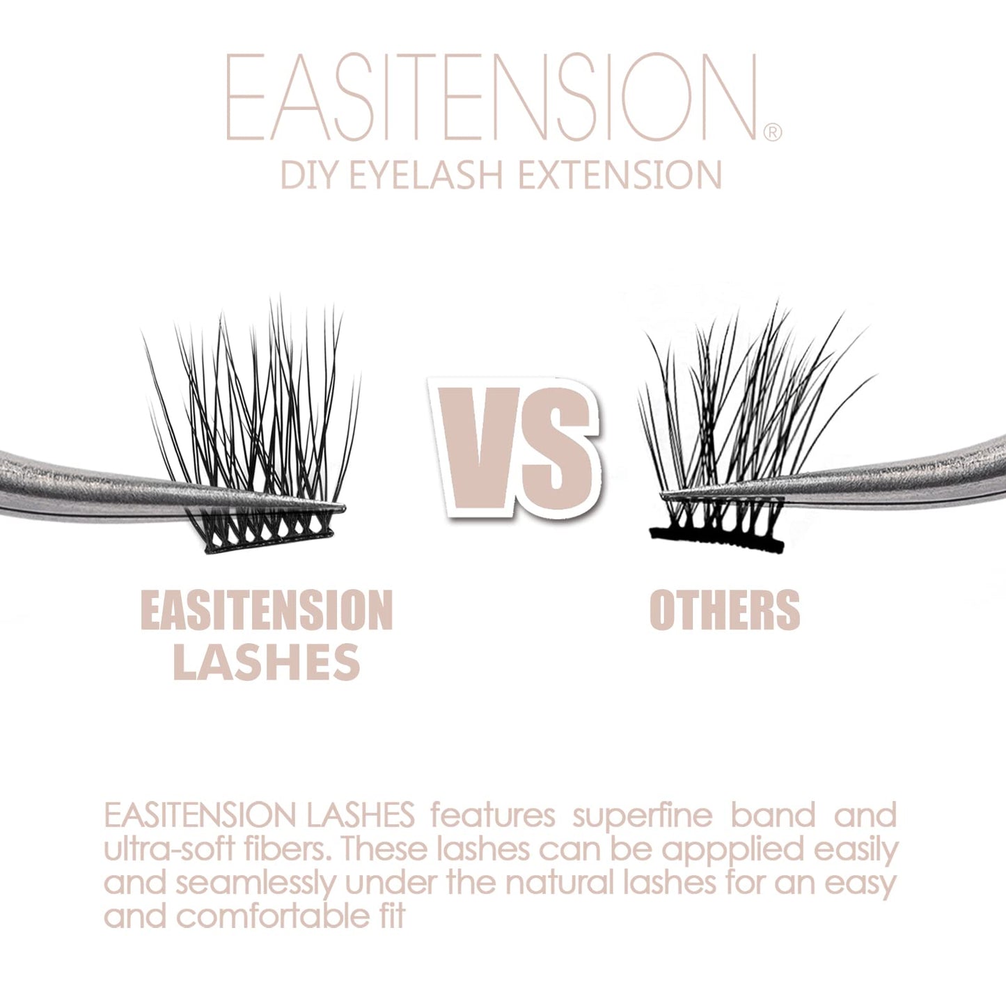 Self Adhesive Eyelashes 156 PCS EASITENSION DIY Eyelash Extension, 7D Effect Individual Melt Flare Lash Cluster Natural Lashes Set, Home Eyelash Beauty and Personal Care EASITENSION